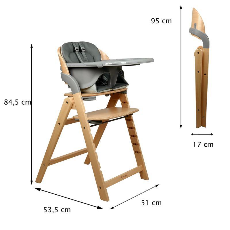Chaise haute pliante en bois Meridio Natural Graphit RENOLUX dimensions