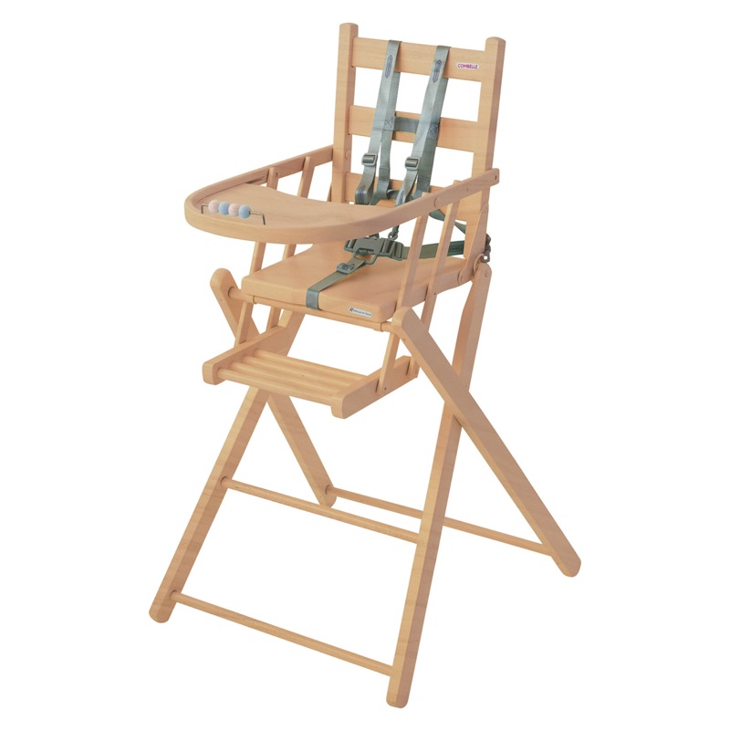 Chaise haute, pliable peu encombrante, pour bébé et enfant, bois bicol –  roba