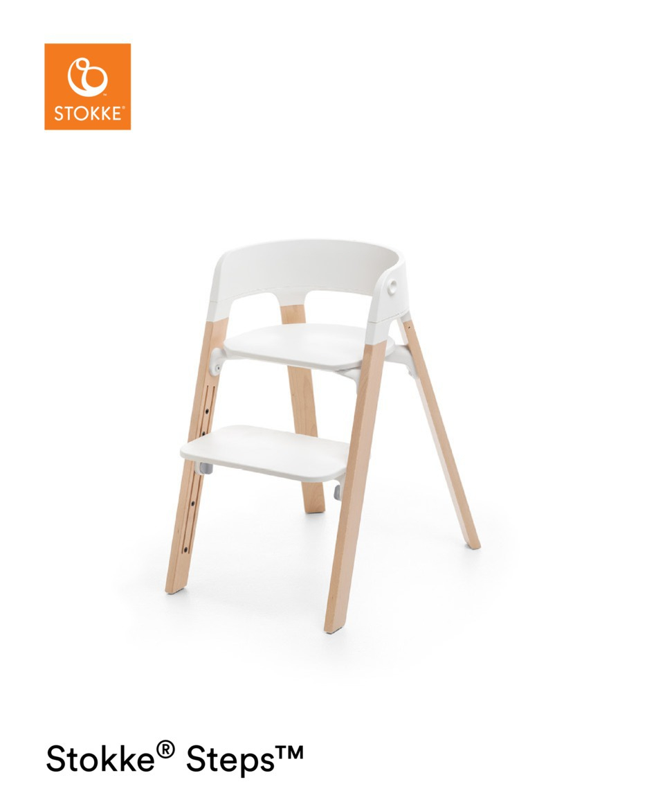 Chaise haute pieds bois de hêtre Steps Stokke