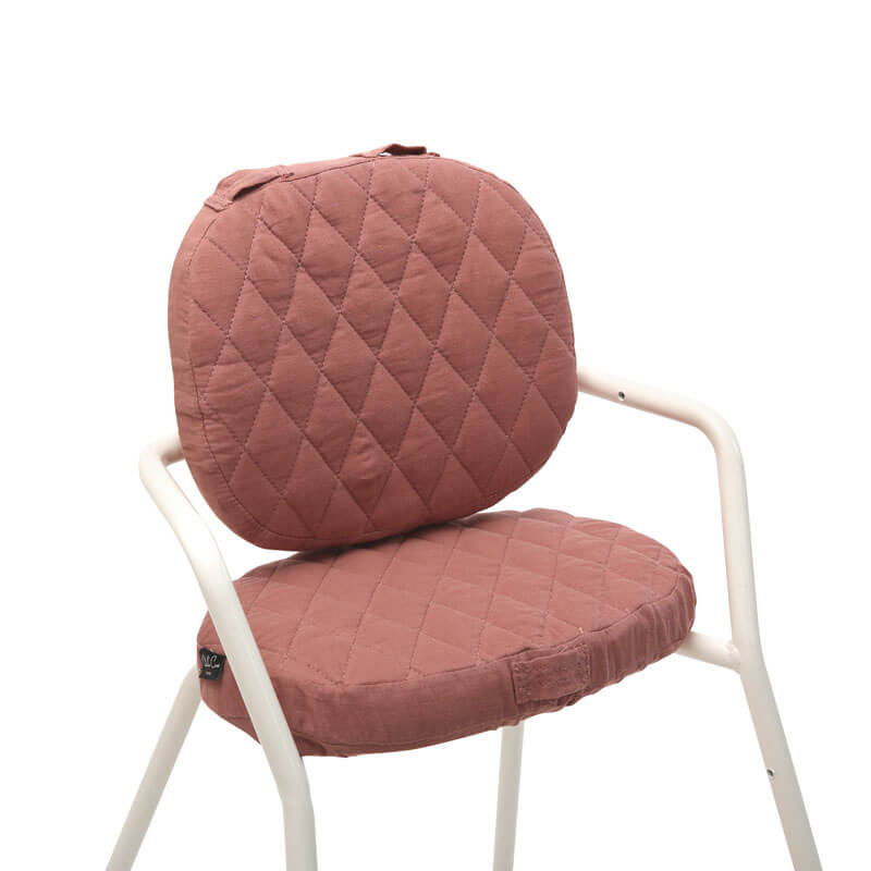 Chaise haute TIBU Hêtre avec Housse et Coussins au choix Charlie Crane bois de rose