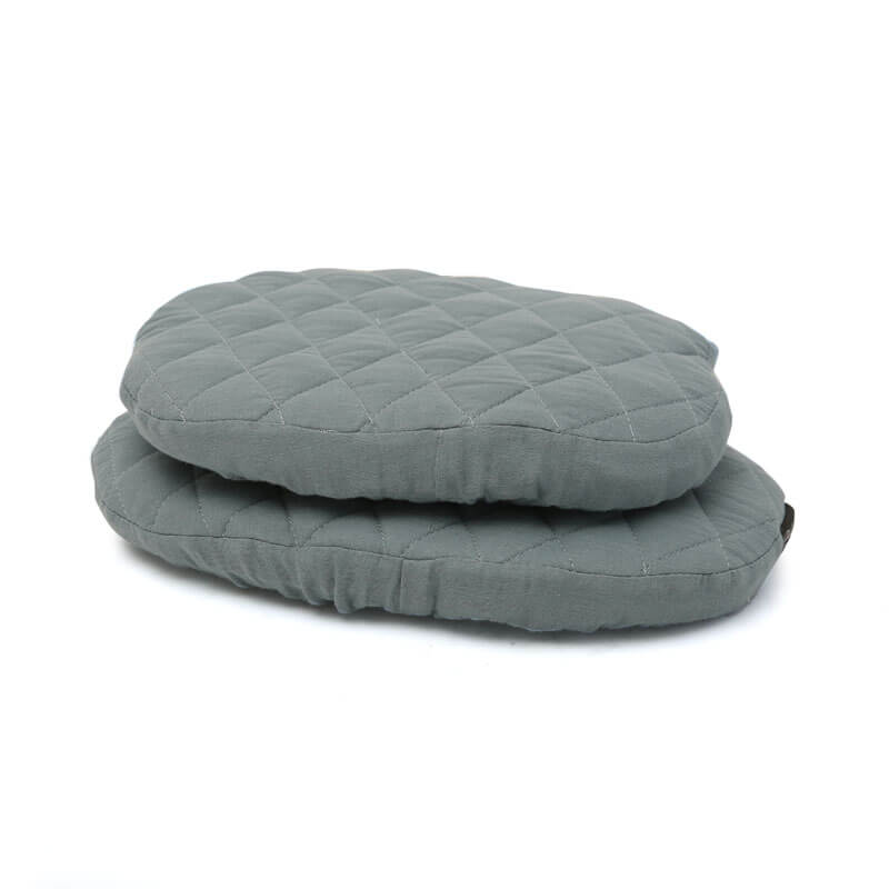 Chaise haute TIBU Noyer avec Housse et Coussins au choix Charlie Crane orage