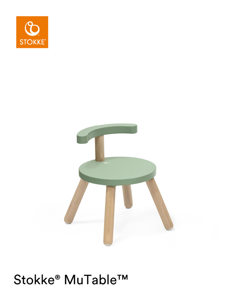 Chaise pour table d'activité MuTable™ V2 Stokke produit face Clover Green