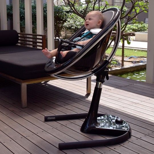 Chaise haute transat évolutive Moon noire Mima BamBinou