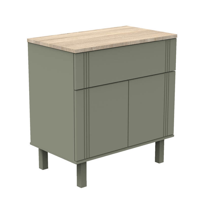 Chambre Eleonore Kaki : lit, commode, armoire Sauthon commode