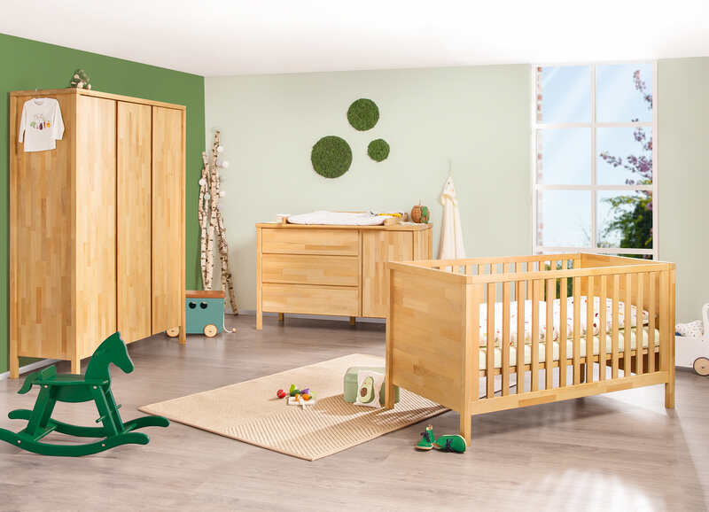 Chambre Enno : lit, commode, armoire 3 portes Pinolino produit face