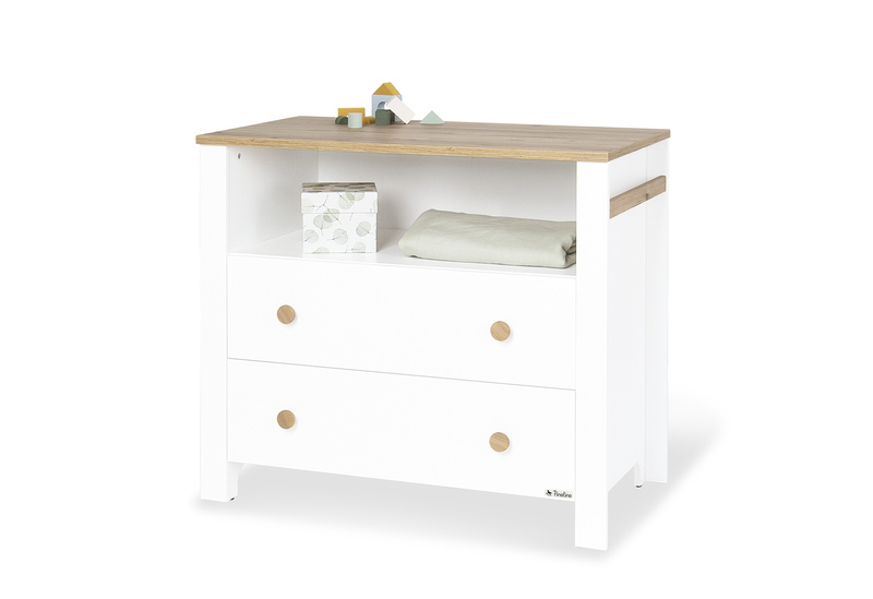 Chambre Lova : lit, commode Pinolino sans plan langer