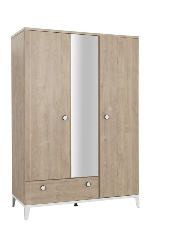 Chambre Marcel : lit, commode et armoire Galipette armoires 3 portes