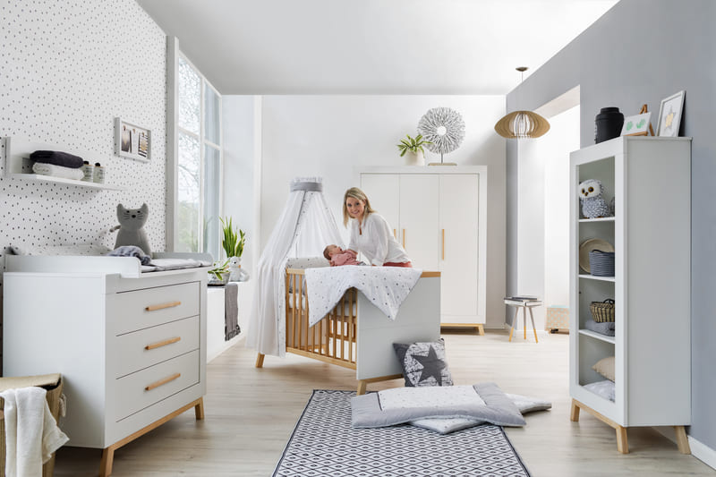 Chambre Miami Blanc Lit Kit-Transfo Commode Armoire 3 portes Schardt 2