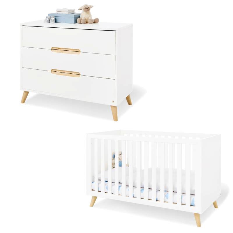 Chambre bébé Move lit évolutif et commode à langer Pinolino