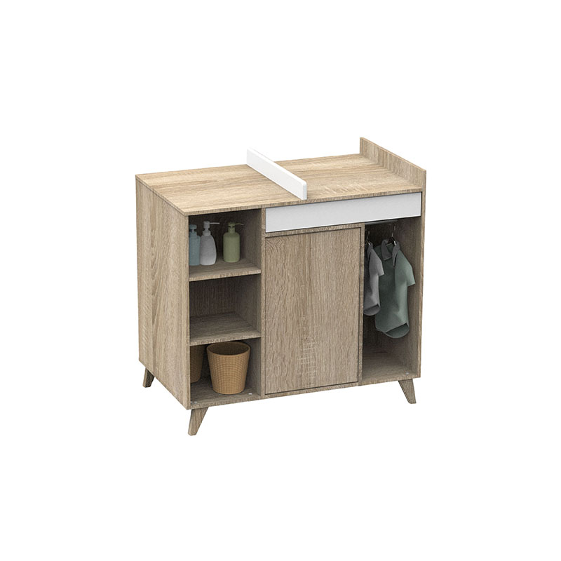 Chambre Nova blanc lin : lit, commode, armoire Sauthon commode