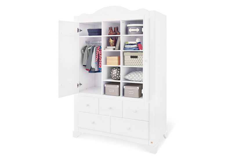 Chambre Pino : lit, commode, armoire Pinolino armoire ouvert