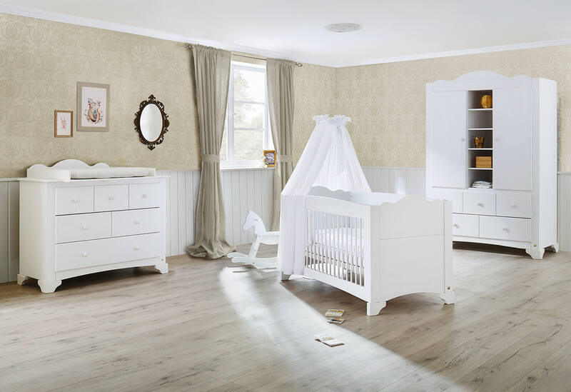 Chambre Pino : lit, commode, armoire Pinolino produit face
