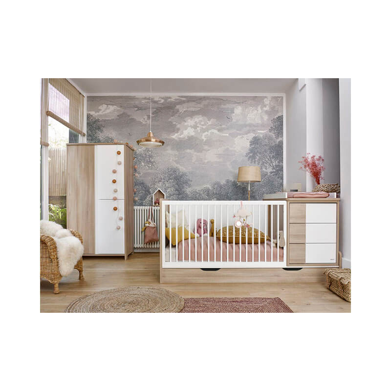 Chambre Sacha : lit compact, tiroir chêne Galipette