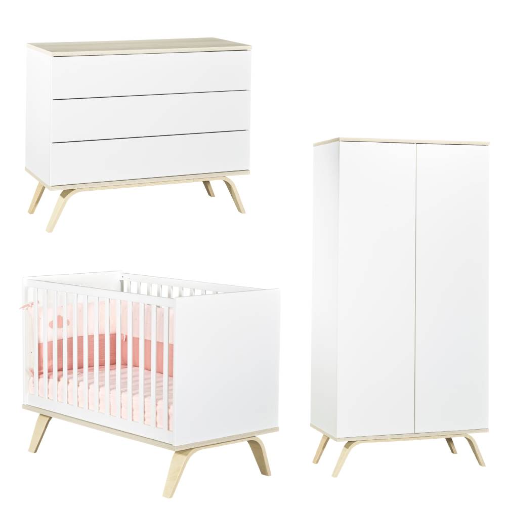 Chambre Serena : lit, commode, armoire Sauthon bundle