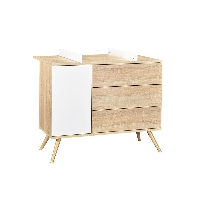 Chambre Seventies : lit, commode Sauthon commode lange