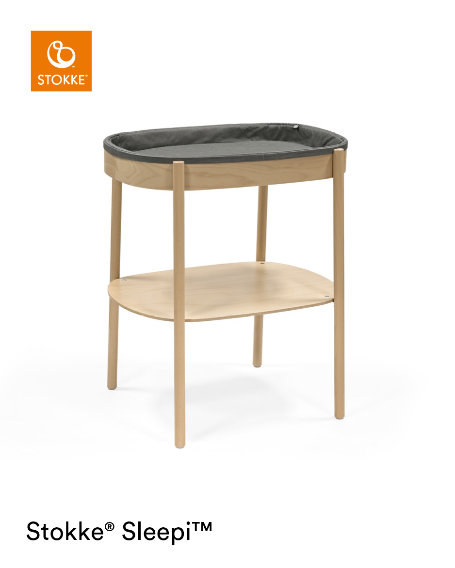 Chambre Sleepi : lit, matelas + commode / table à langer Stokke table