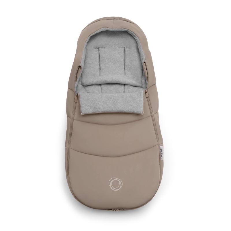 Chancelière poussette Bugaboo Taupe Dune Bugaboo face ouverte