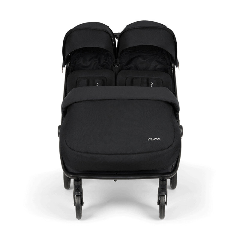 Chancelière pour poussette TRVL DUBL Caviar Nuna face sur poussette