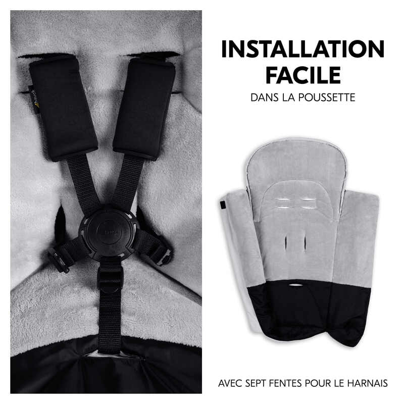 Chancelière universelle pour poussette Hauck installation