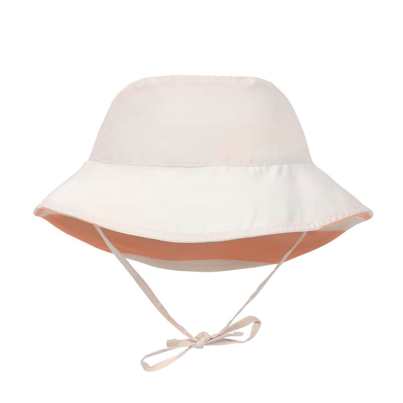 Chapeau anti-UV réversible Rayés blanc cassé/pêche Lassig réversible