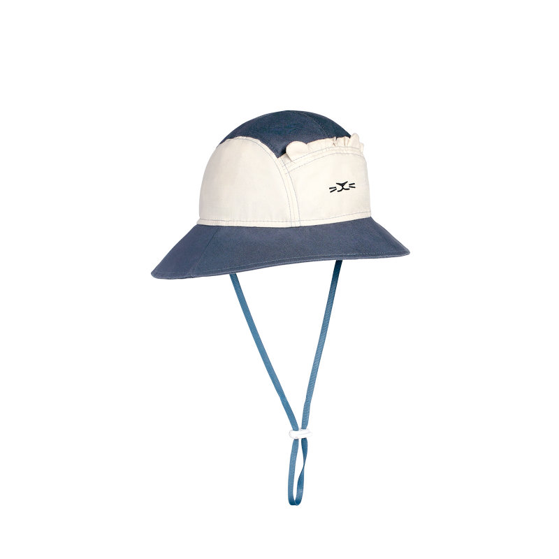 Chapeau Camper Hat Lion 0-2 ans Bleu Marine Ki et La côté avec cordon 
