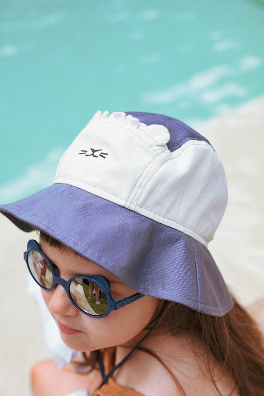 Chapeau Camper Hat Lion 0-2 ans Bleu Marine Ki et La lifestyle
