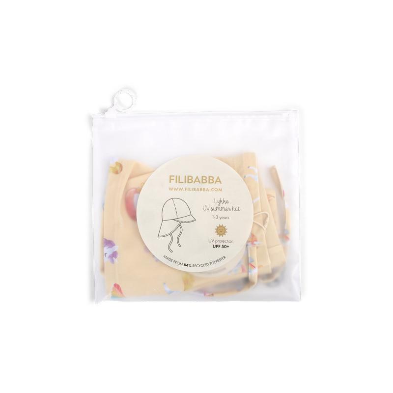 Chapeau d’été anti-UV 1-3 ans Lykke La plage des licornes FILIBABBA packaging