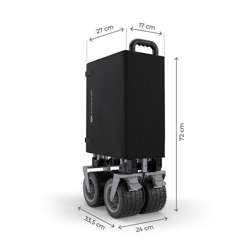 Chariot de transport Rollster Noir KINDERKRAFT dimensions plié