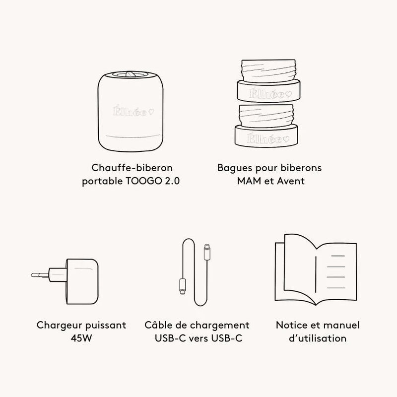 Chauffe-Biberon Nomade TooGo 2.0 Elhée contenu