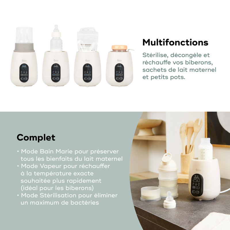 Chauffe-Biberon/stérilisateur Nutrismart + Mineral Beige Babymoov infos 3