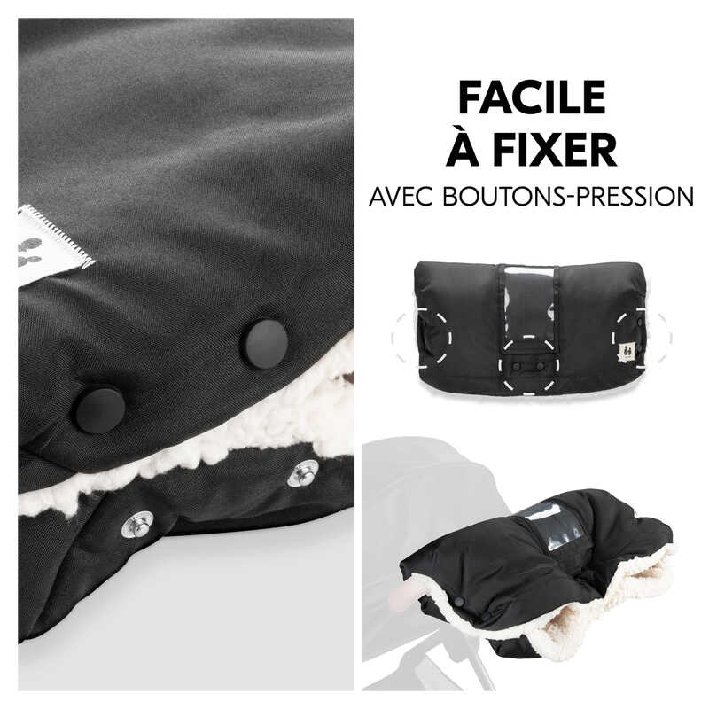Chauffe main pour poussette noir Hauck fixer