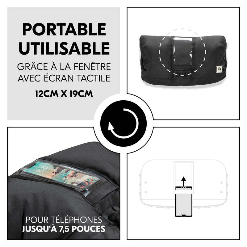 Chauffe main pour poussette noir Hauck portable