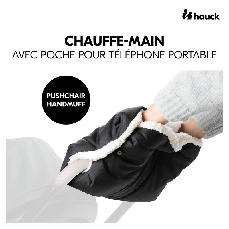 Chauffe main pour poussette noir Hauck téléphone