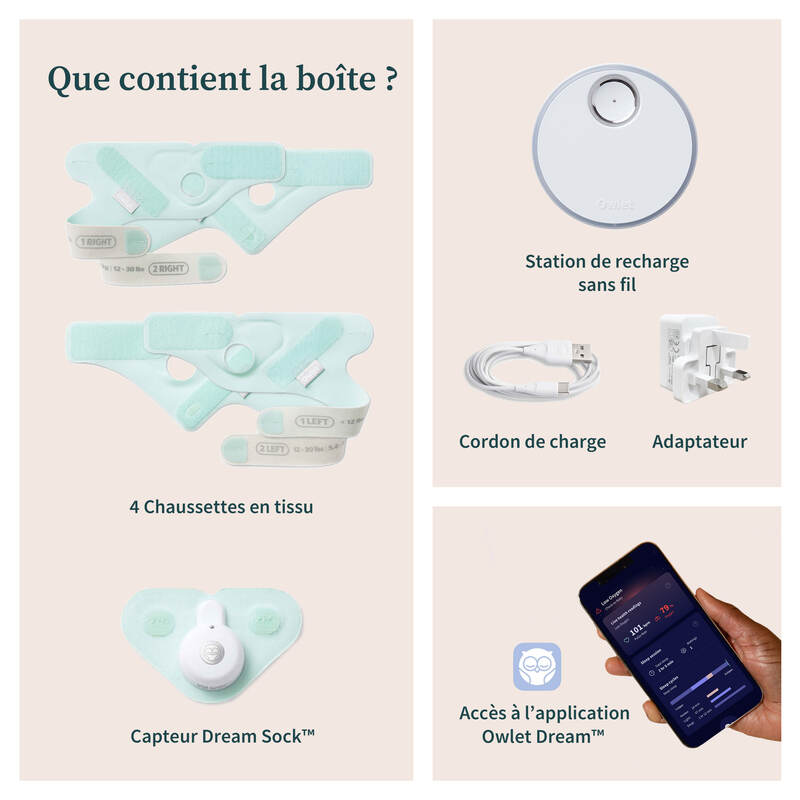 Chaussette connectée Dream Sock - Bleu bedtime Owlet informations10