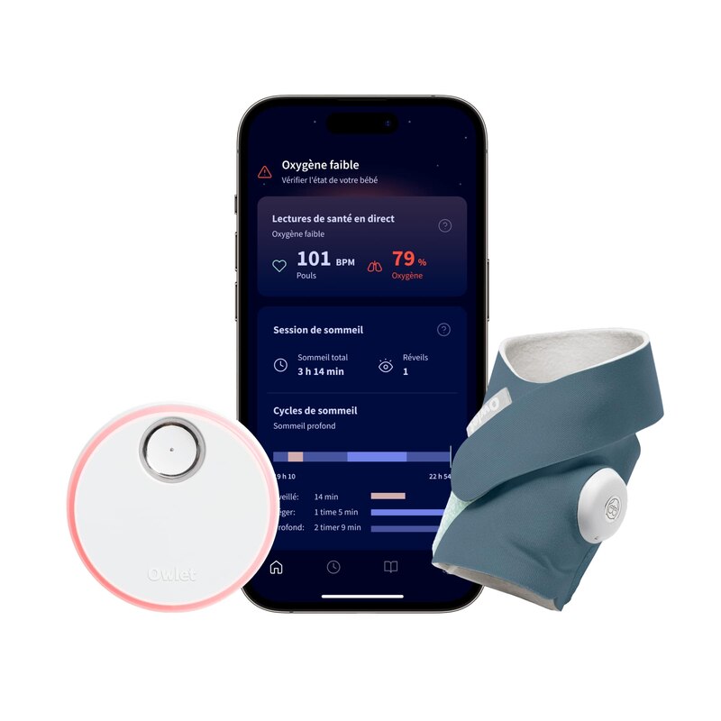 Chaussette connectée Dream Sock - Bleu bedtime Owlet produit face
