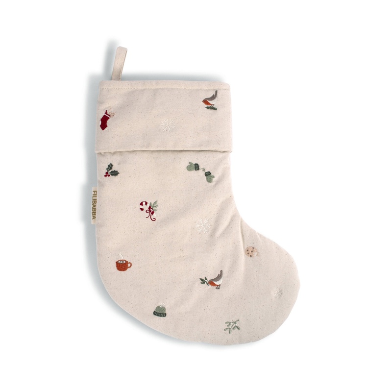 Chaussette de Noël brodée Wonderful Winter Filibabba face