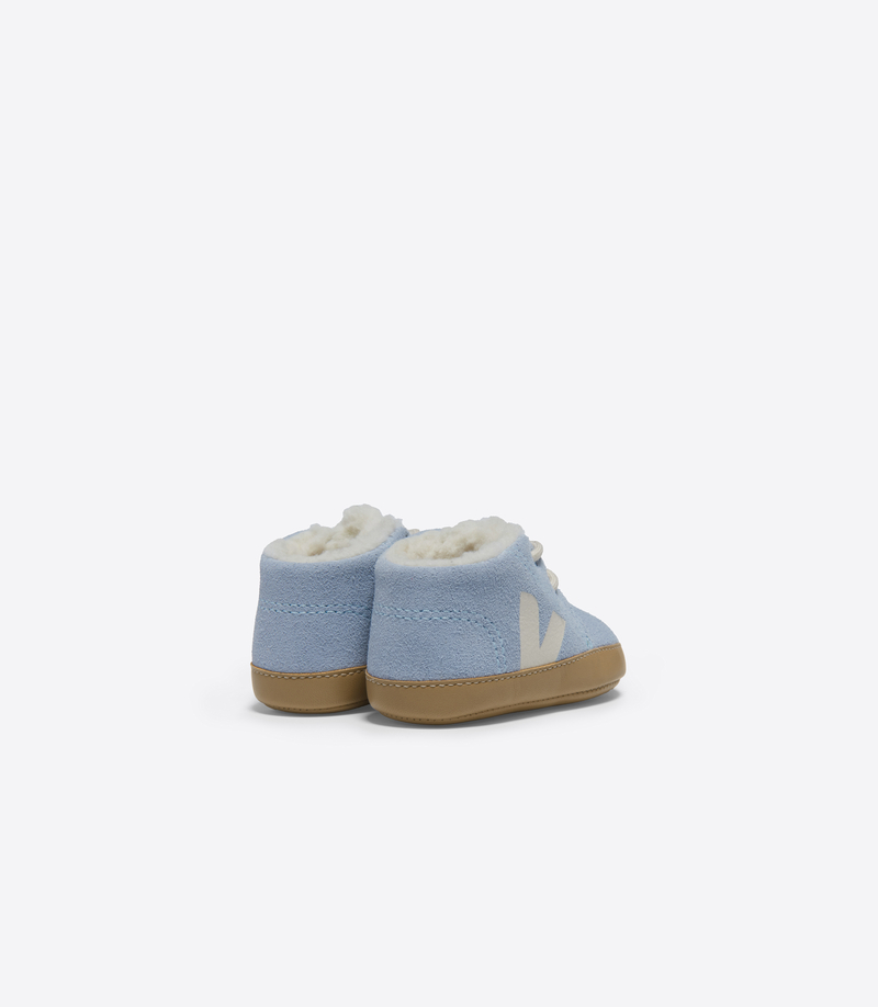 Chaussons bébé fourrés Baby Winterlight Suède Steel Pierre Veja derriere