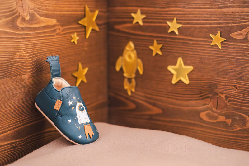 Chausson bébé My Blublu Fusée Denim Easypeasy lifestyle 1