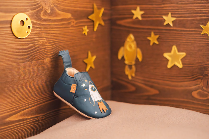 Chausson bébé My Blublu Fusée Denim Easypeasy lifestyle 2