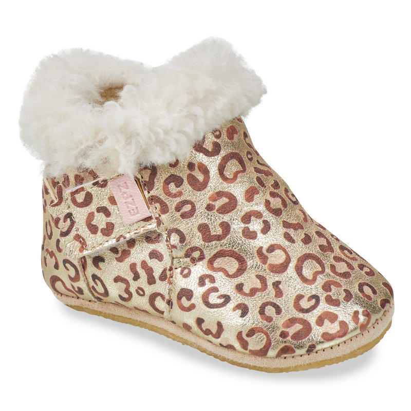 Chausson bébé My Foublu Imp Leopard or Easypeasy côté 