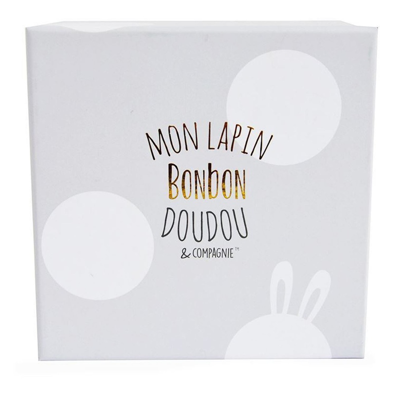 Chaussons Lapin Bonbon Taupe 0/6 mois Doudou et Compagnie Produit boite