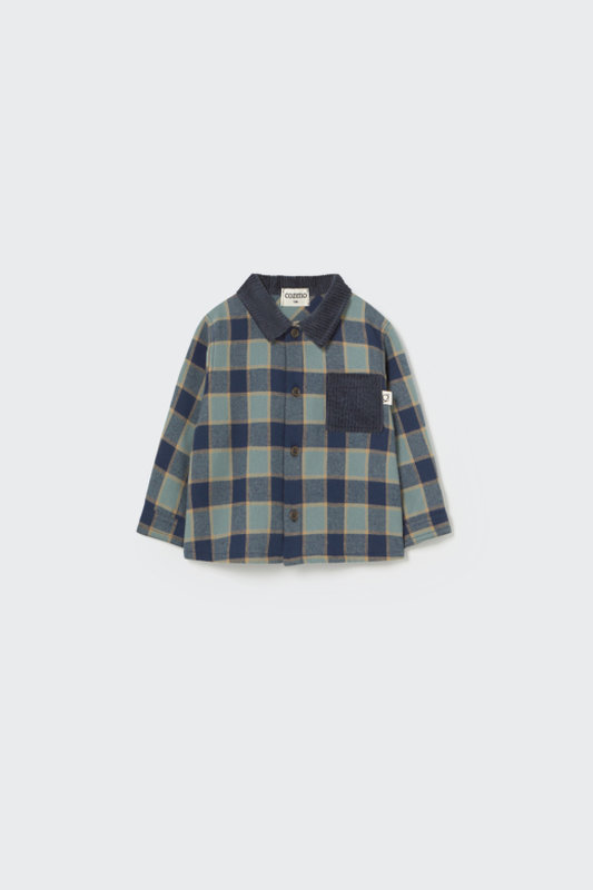 Chemise flannelle Tokio carreaux Artic Blue Cozmo face