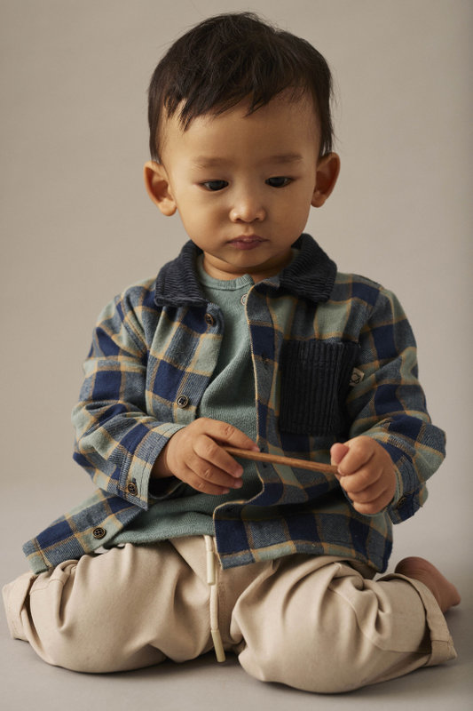 Chemise flannelle Tokio carreaux Artic Blue Cozmo lifestyle