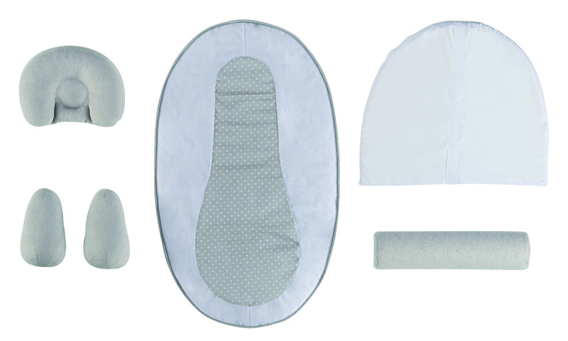 Cocon de sommeil bébé ergonomique Tineo produit avec accessoires