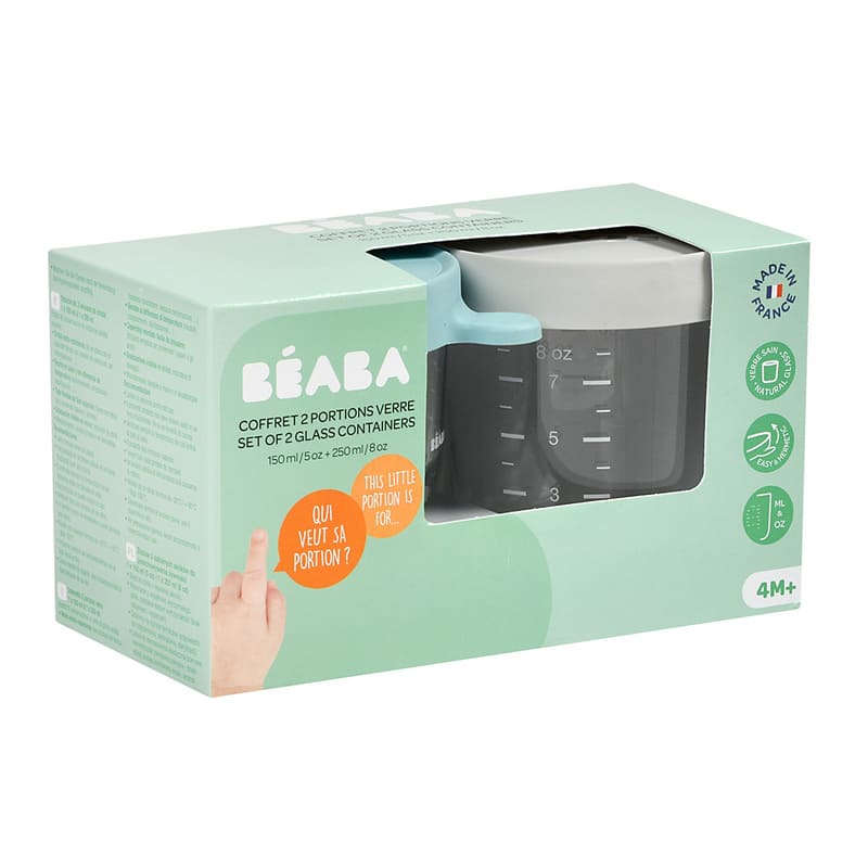Coffret 2 portions verre 150 ml 250 ml Béaba Packaging