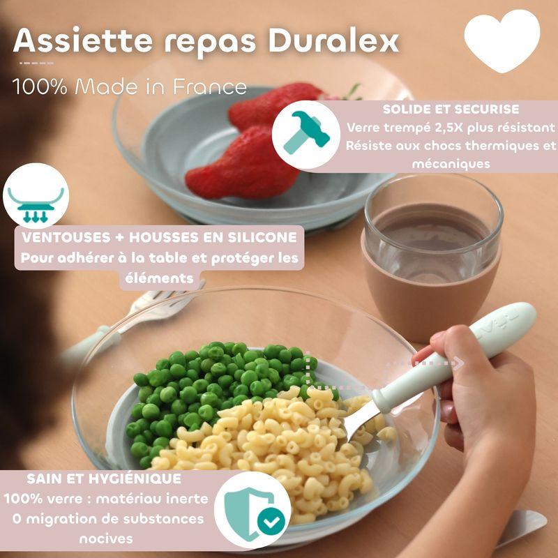 Coffret 3 assiettes verre Beaba x Duralex Misty green BEABA caractéristiques 2