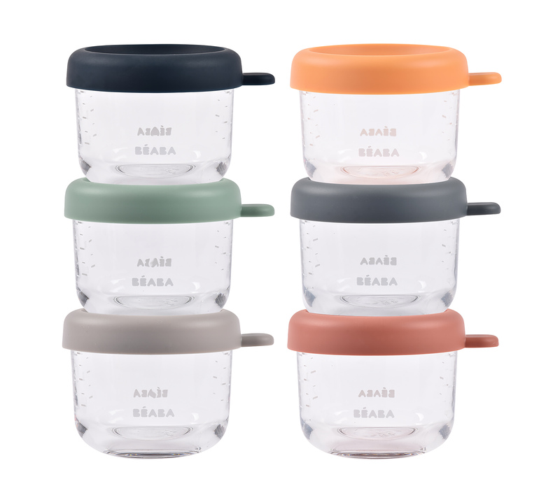 Coffret 6 portions verre Sunrise color mix BEABA Produit face