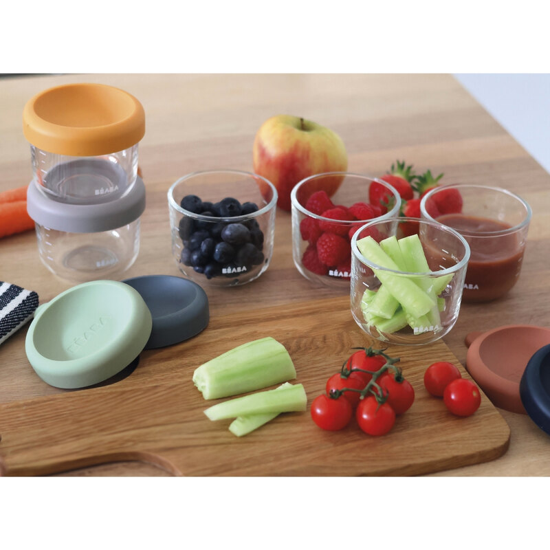 Coffret 6 portions verre Sunrise color mix BEABA Produit lifestyle