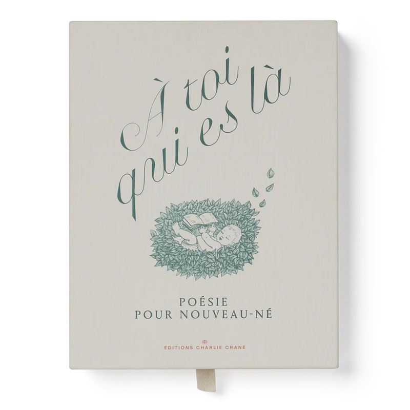 Coffret Cadeau Recueil de Poésie et lange en coton Charlie Crane livre