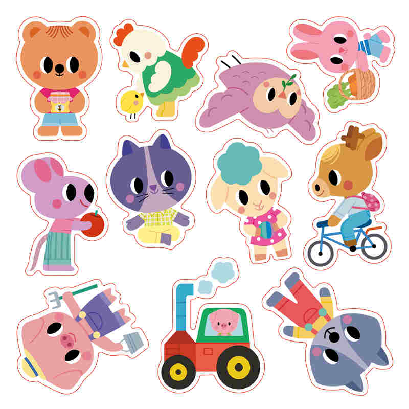 Coffret Créatif Stickers Epais Repositionnables 2 ans Janod sticker